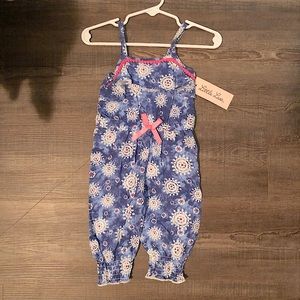 NWT little lass blue and pink romper 6/9m